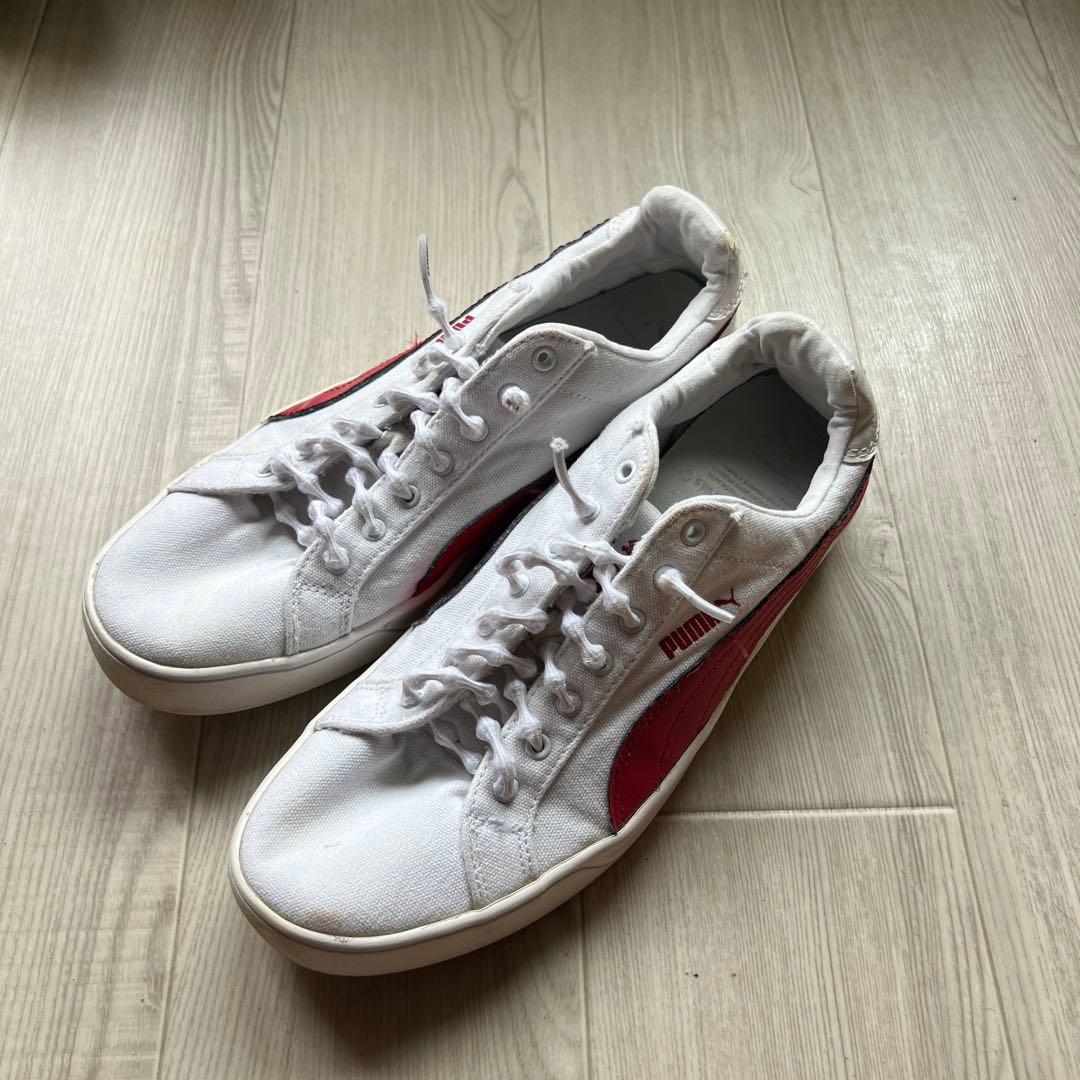 PUMA スニーカー ホワイト レッド ローカット26.5cm — image 2