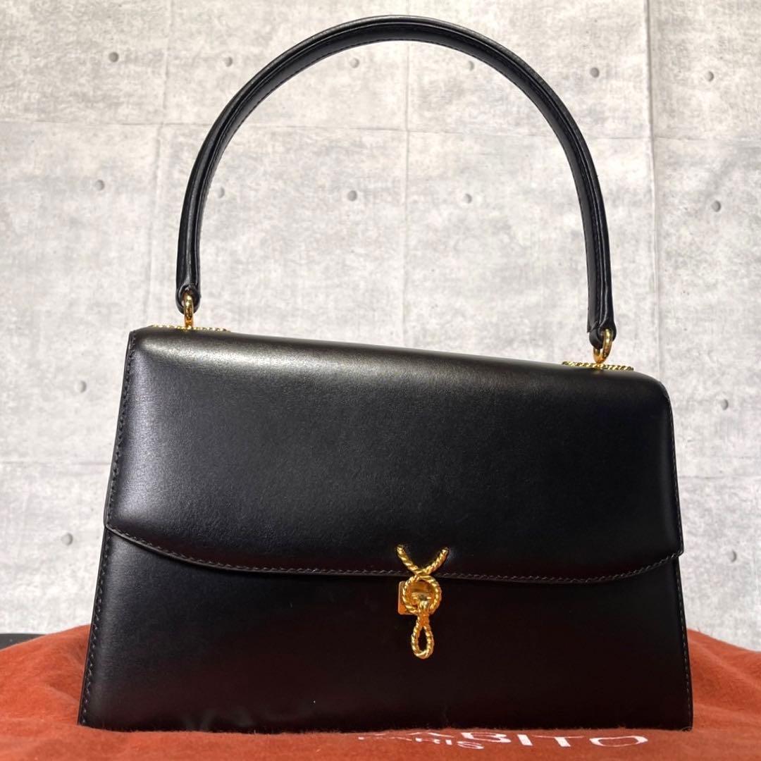【美品】MORABITO PRINCESSE BLACK HANDLE BAG — image 3