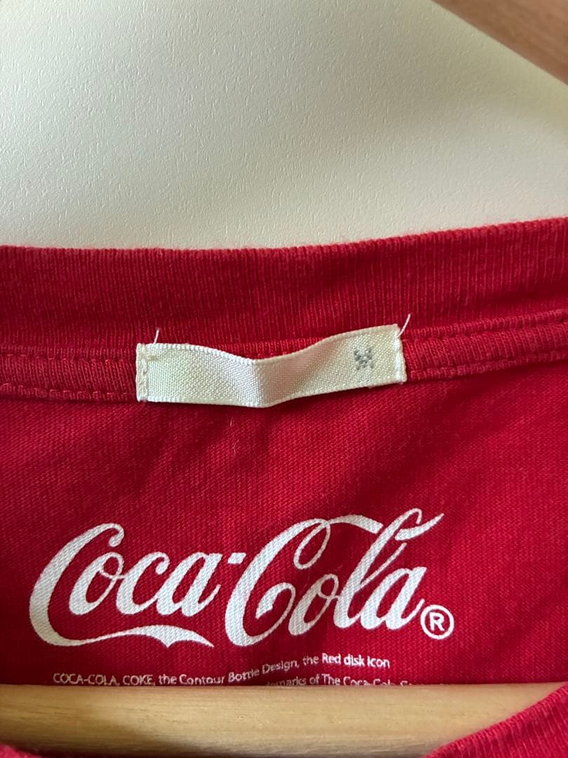 GU Coca-Cola コカコーラ ロゴTシャツ M レッド 半袖 企業ロゴ — image 3