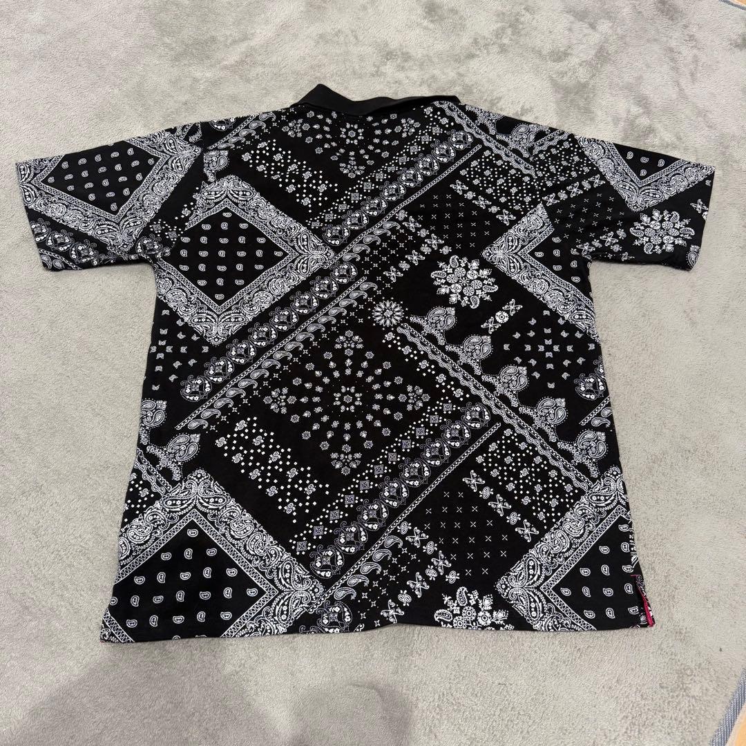 ILL'S ペイズリー柄 ポロシャツ ブラック — image 2