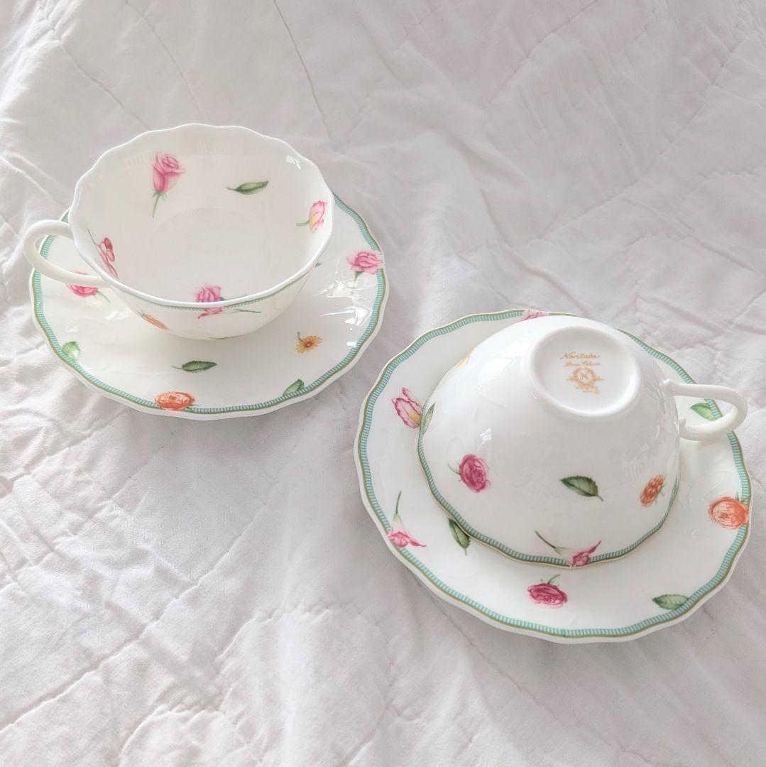 ノリタケ❤アペルト❤カップ＆ソーサー ２客❤ボーンチャイナ — image 2