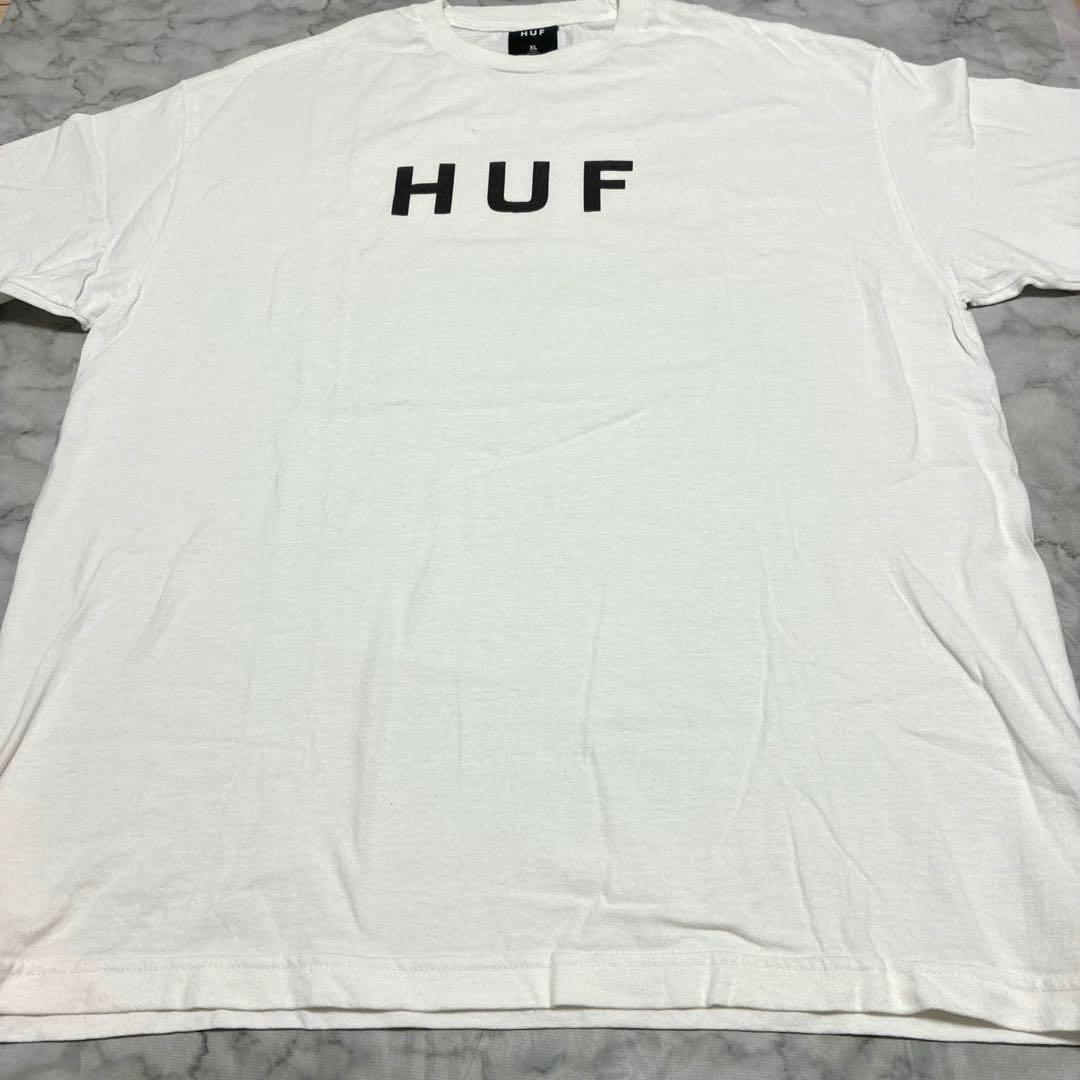 【大人気XL】HUF ハフ ビッグロゴ Tシャツ ホワイト ストリート 古着 — image 2