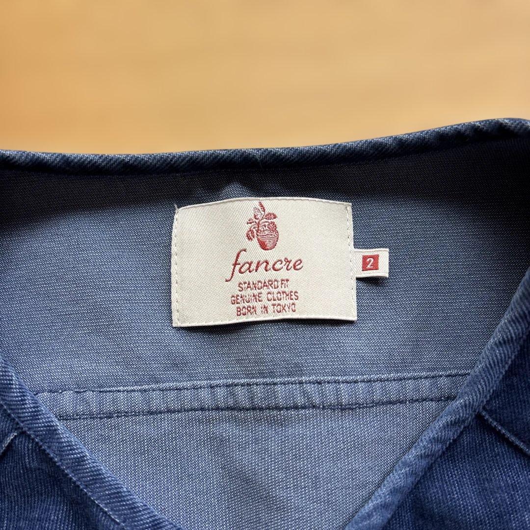 Fancre【ファンシール】ノーカラーシャツバンドカラーシャツ — image 4