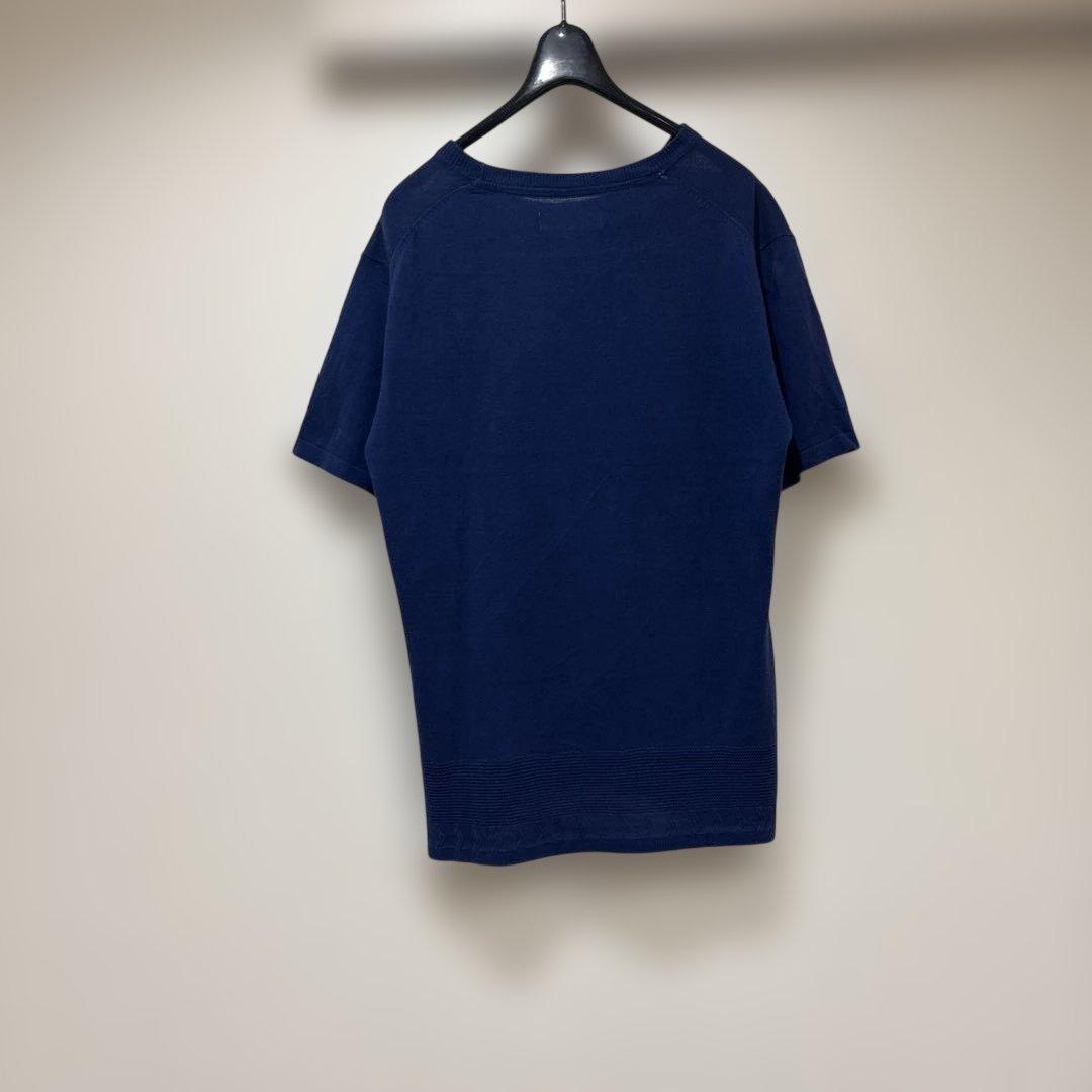 MORGAN HOMME ニット 半袖 ポケット付き ネイビー — image 4