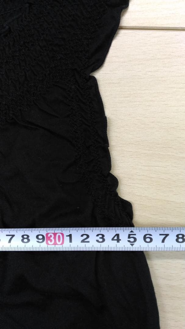 【#573】ブラックノースリーブ Tシャツ フリル付き — image 5