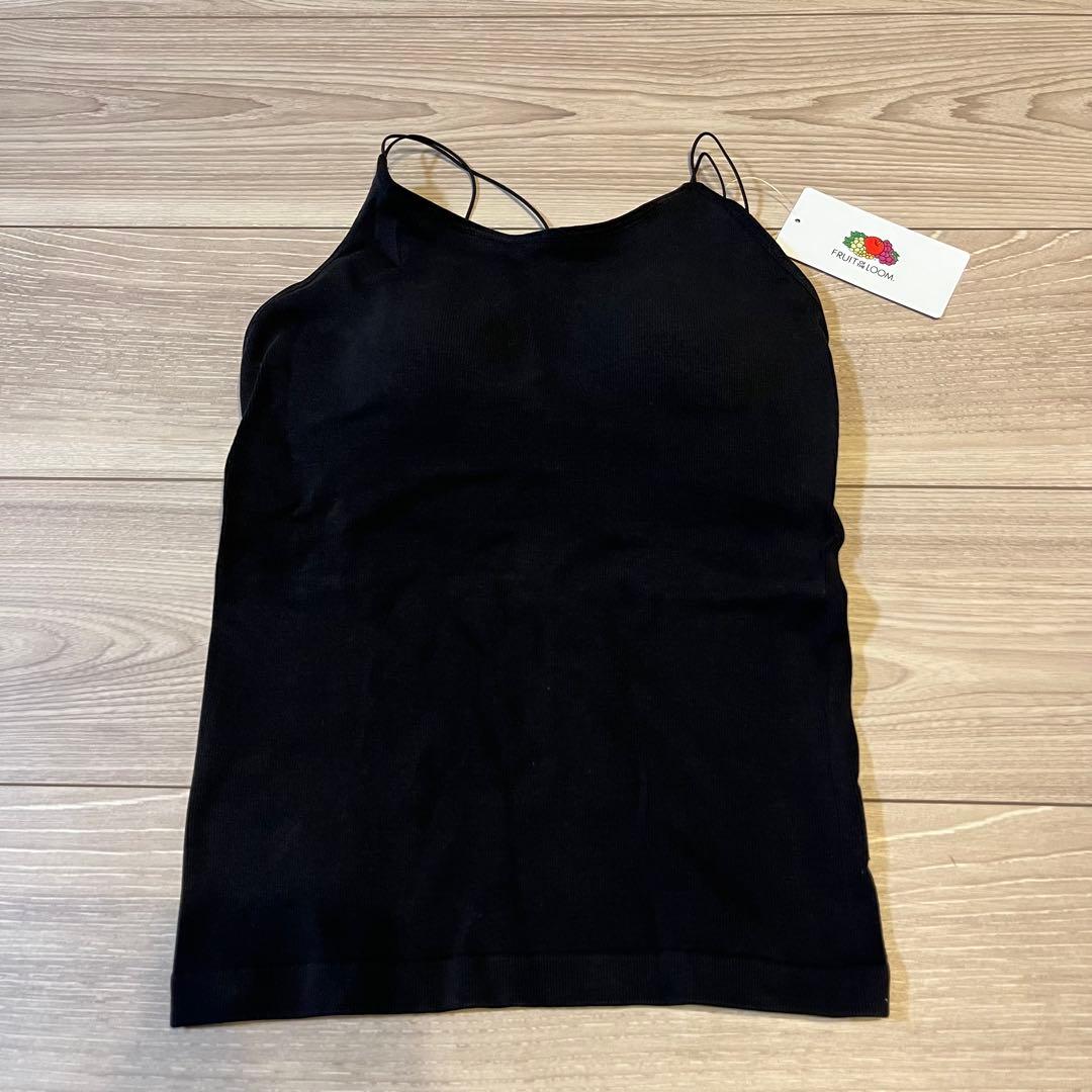 新品タグ付き FRUIT OF THE LOOM カップ付きキャミソール 黒 — image 4