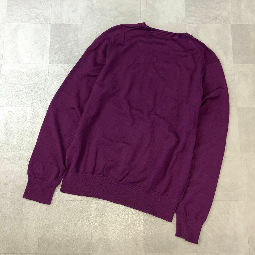 美品 Paul Smith ポールスミス vネック ウールニット パープル — image 2