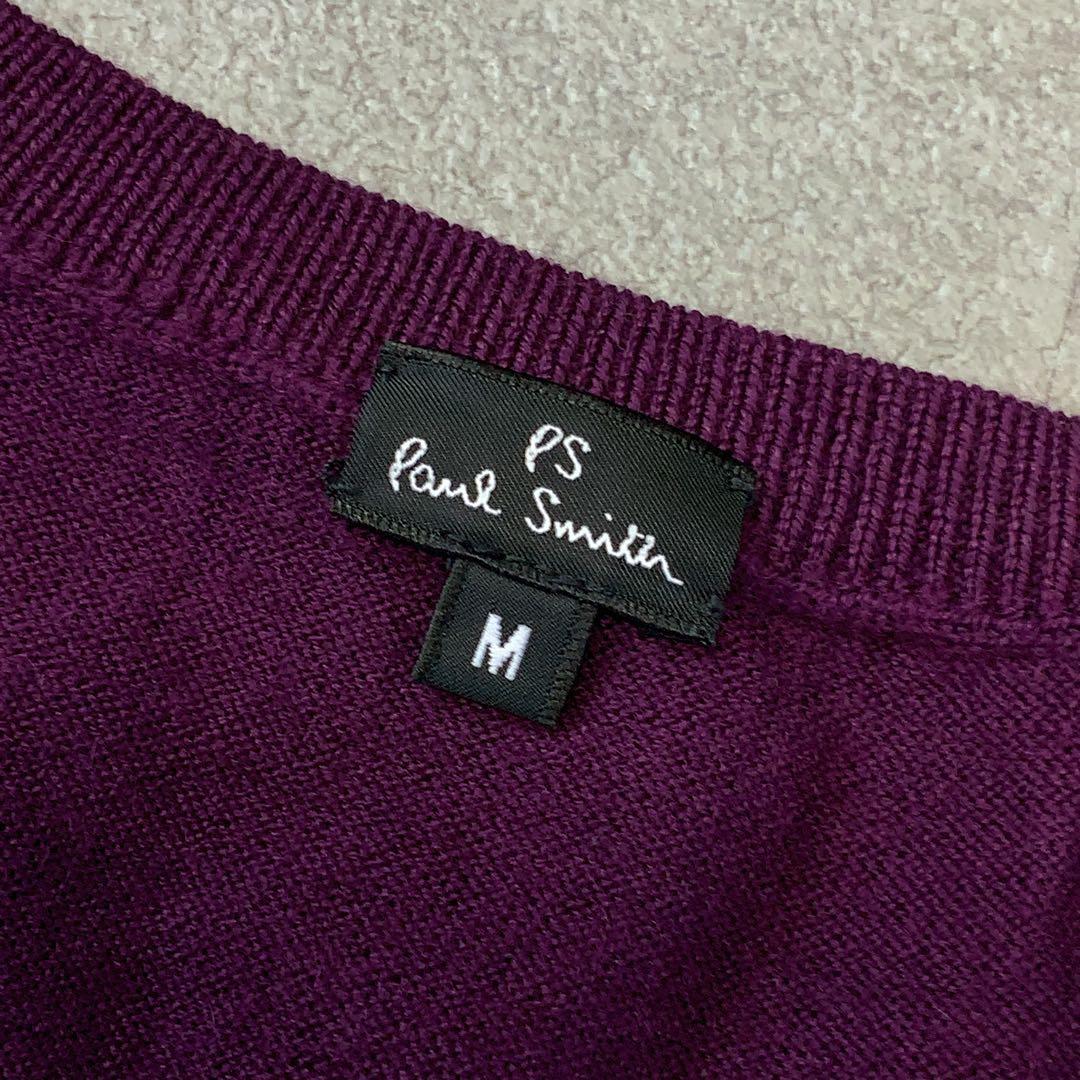美品 Paul Smith ポールスミス vネック ウールニット パープル — image 4
