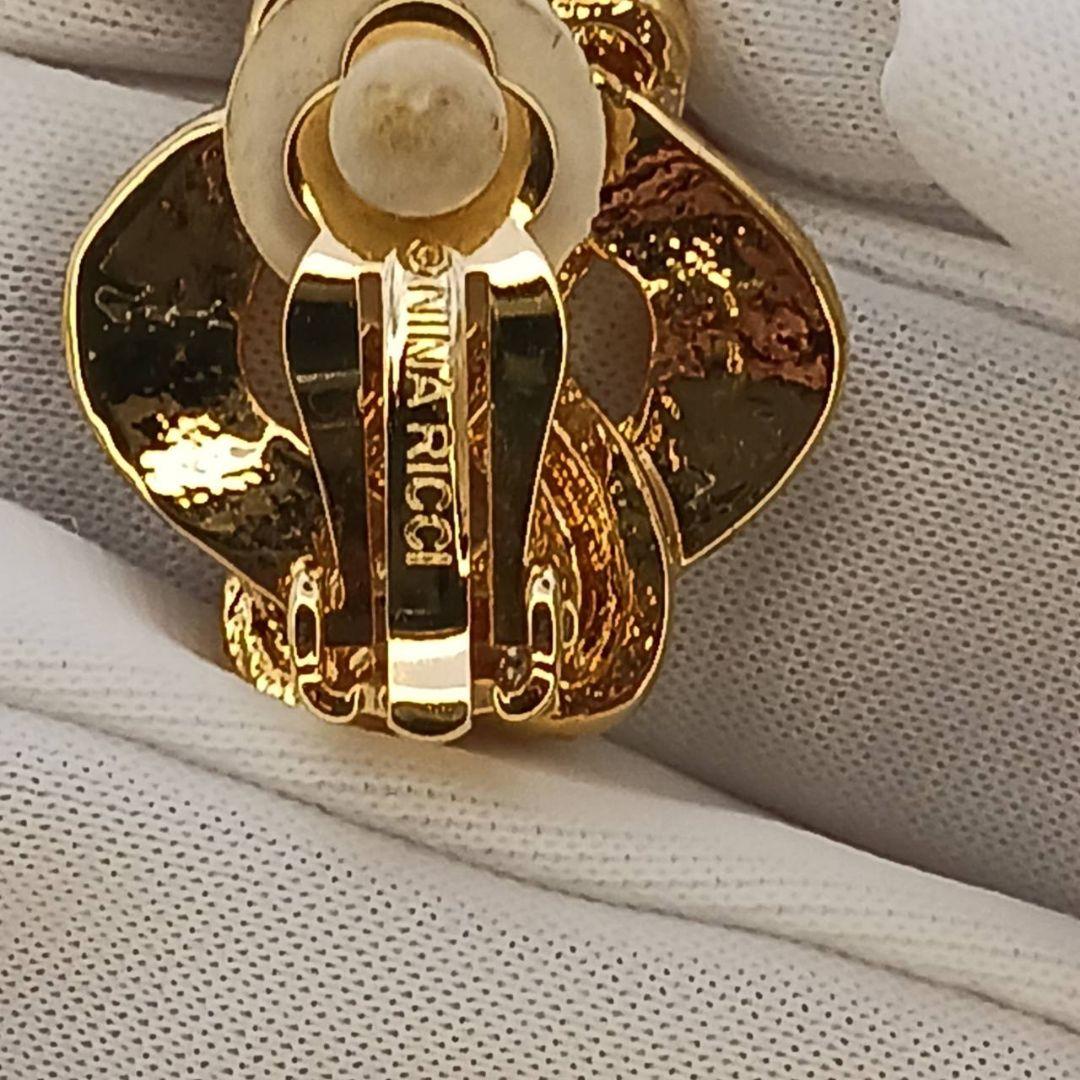 ニナリッチ NINA RICCI イヤリング ゴールド ラインストーン — image 5