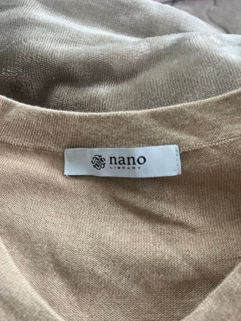 nano library ベージュ Vネックセーター L — image 2
