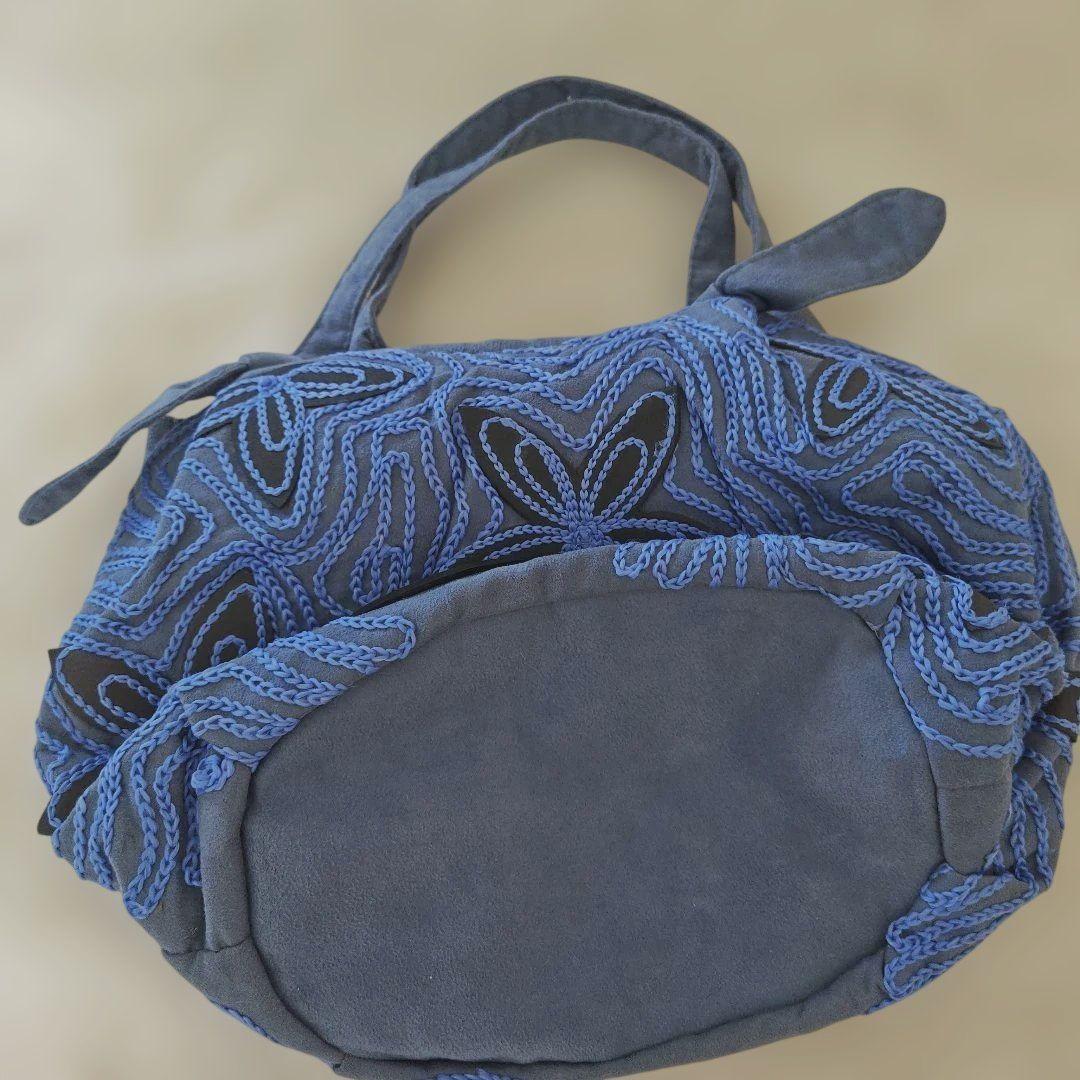花柄刺繍 バッグ ブルー系 — image 4