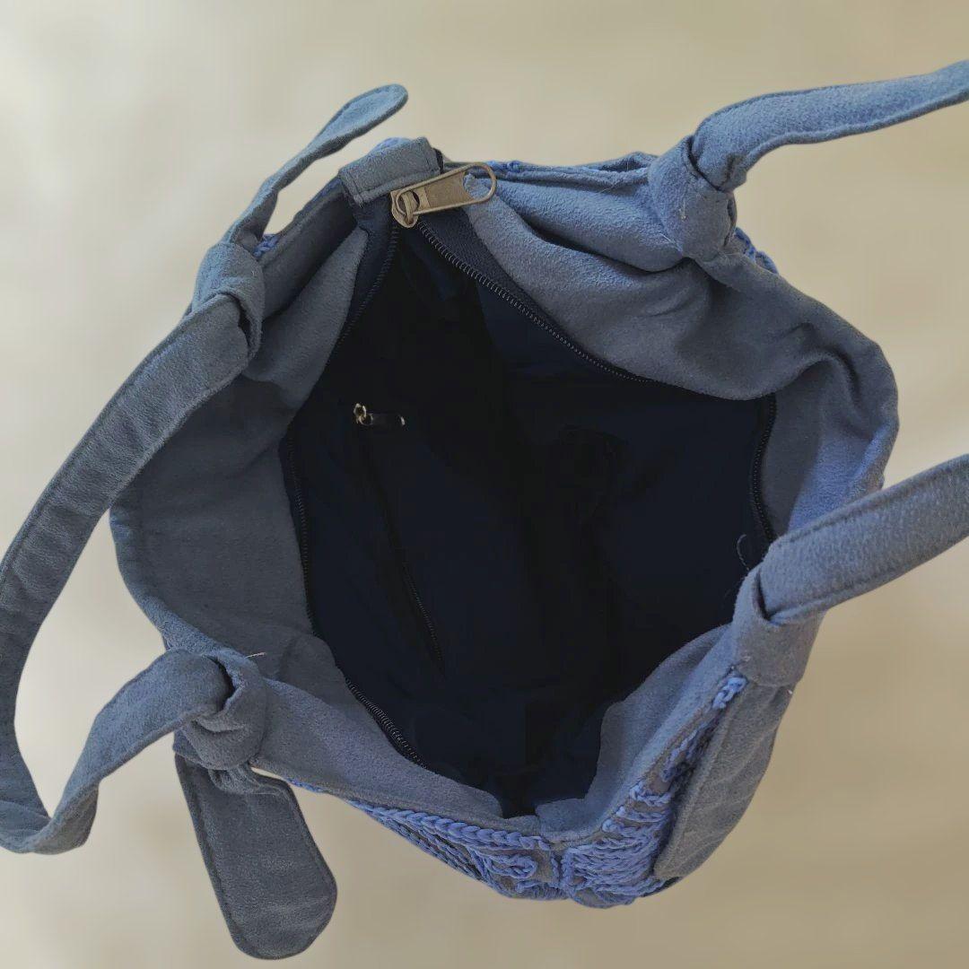 花柄刺繍 バッグ ブルー系 — image 5