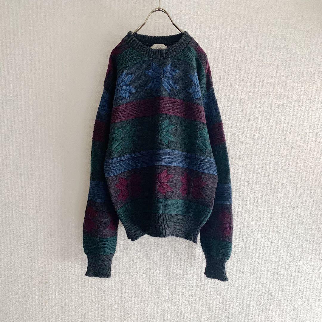 古着 Vintage Nordic Pattern Wool Sweater — image 2