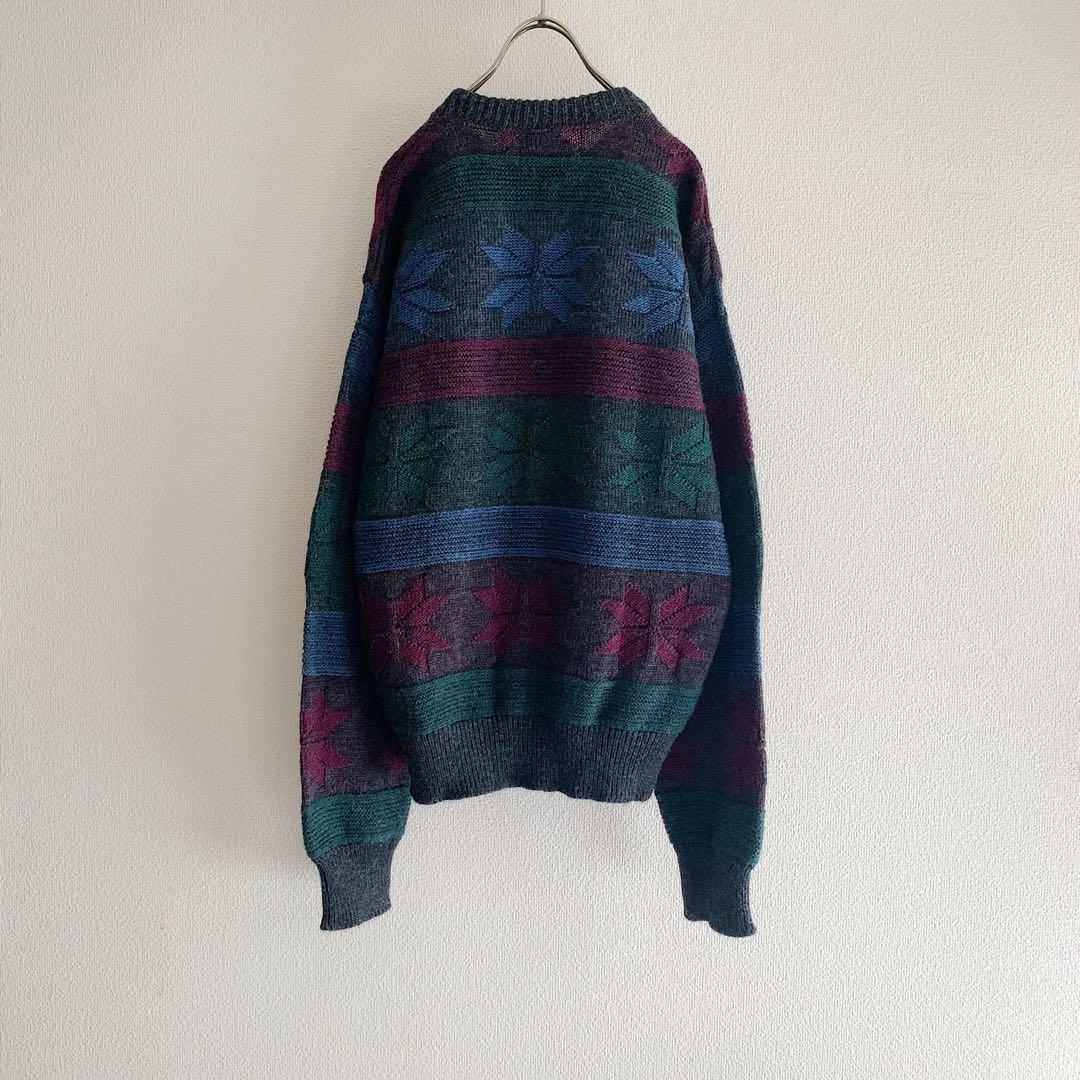 古着 Vintage Nordic Pattern Wool Sweater — image 3