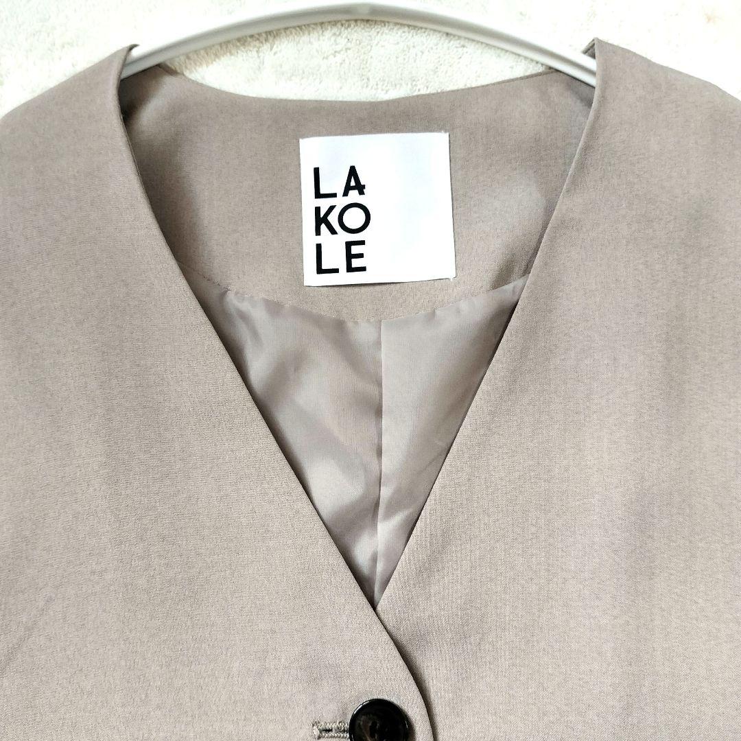 美品✨️ LAKOLE ラコル ベージュ ノースリーブベスト ジレ　F — image 3