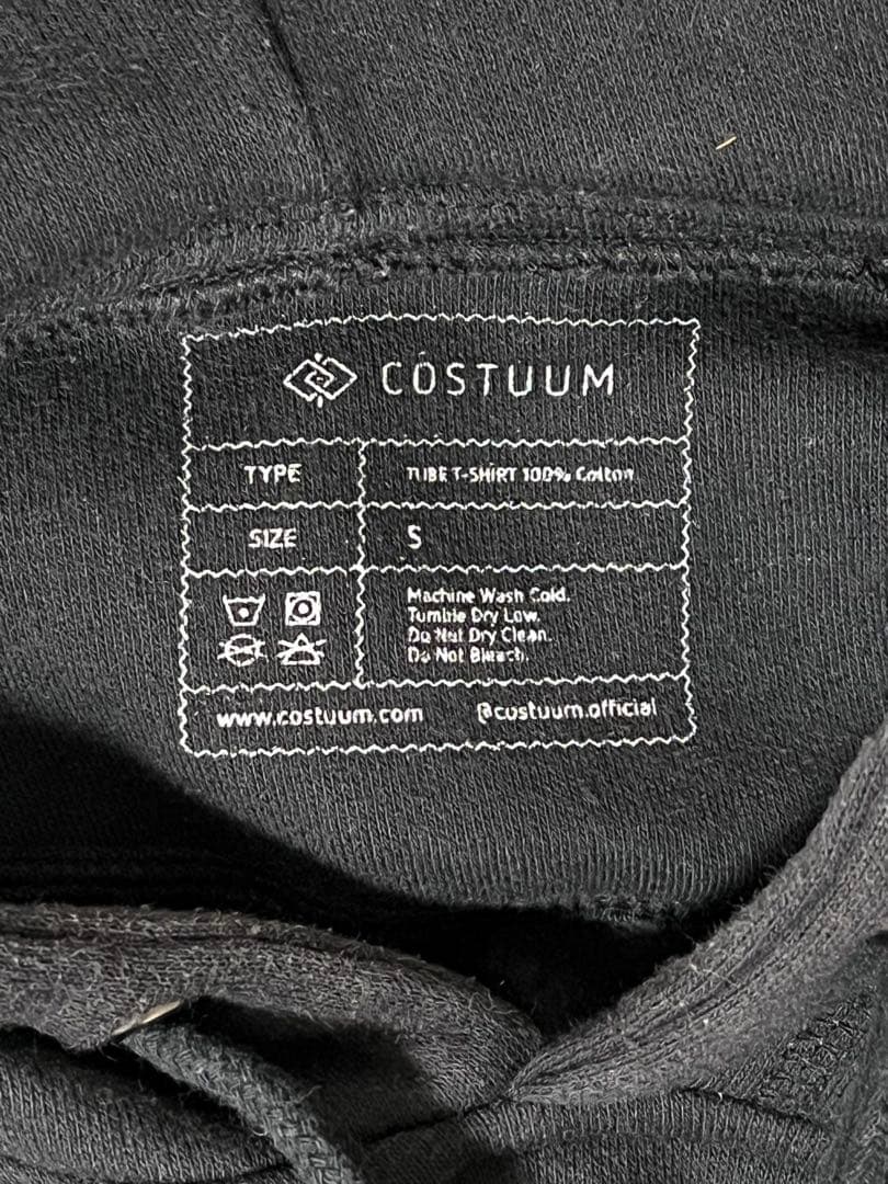 【美品】COSTUUM ロゴ刺繍 プルオーバーパーカー ブラック Sサイズ — image 2