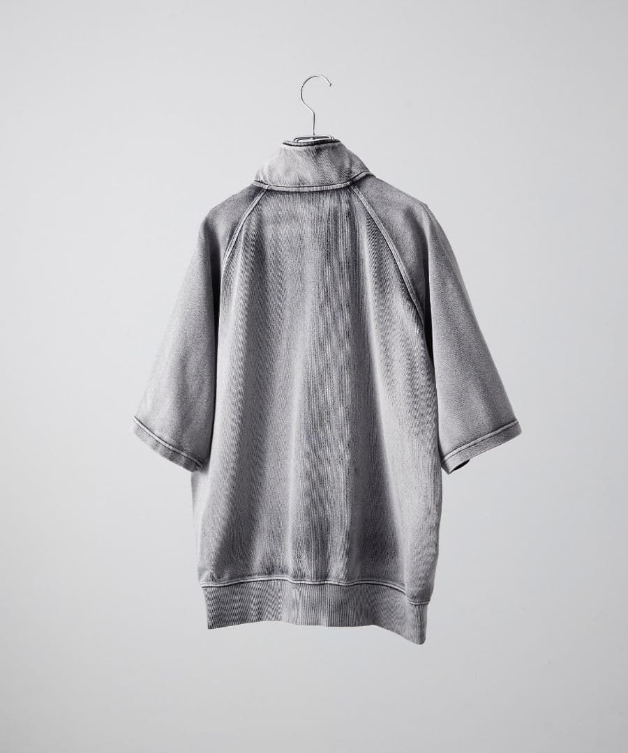 完売品タグ付【CLEL/クレイル】ヴィンテージデザイン半袖ハーフジップTシャツ白 — image 3