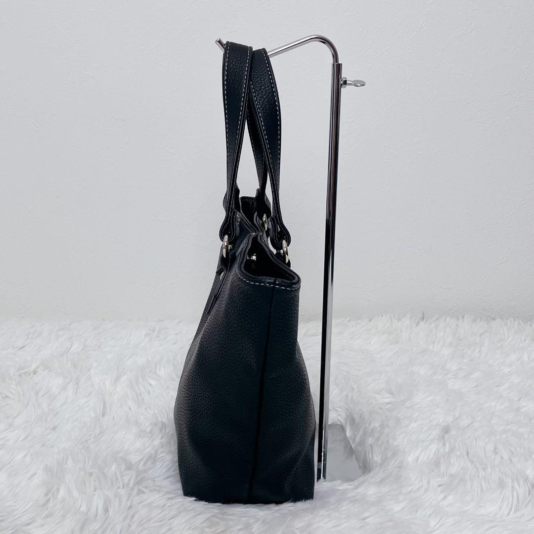 【美品】HAMANO レザー ハンドバッグ ブラック フォーマル 皇室御用達 — image 4