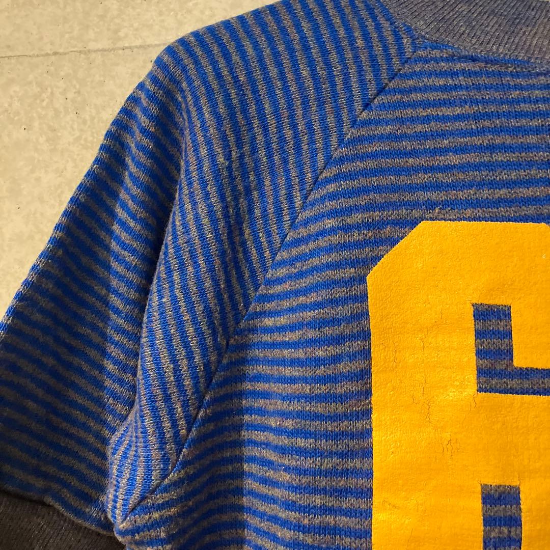ビンテージ ナンバリング 半袖ニット セーター ブルー グレー — image 3