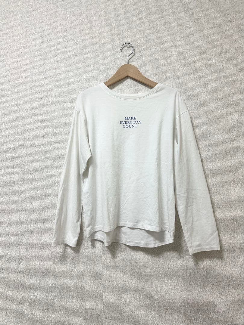 glr GREENLABELRELAXING ロゴプリント 長袖カットソー 白 — image 3