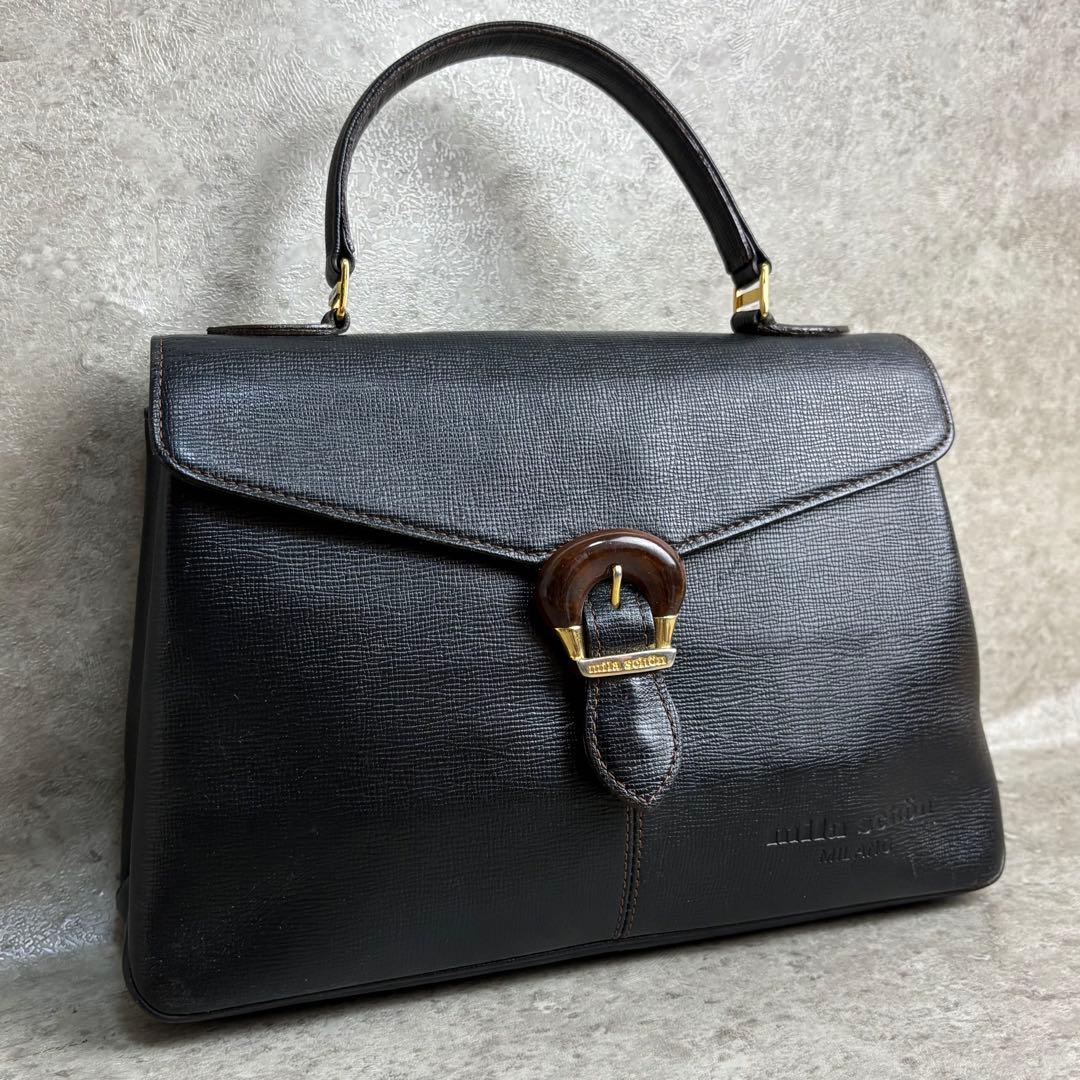 ✨良品✨ ミラショーン ハンドバッグ フラップ 鼈甲 フォーマル 黒色 — image 2