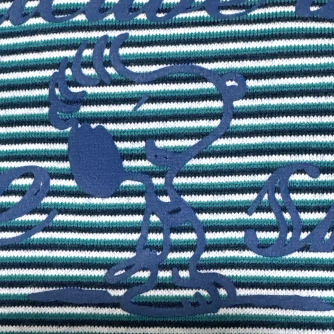【エレメントオブシンプルライフ】 スヌーピーTシャツ メンズM 青/緑 ボーダー — image 4