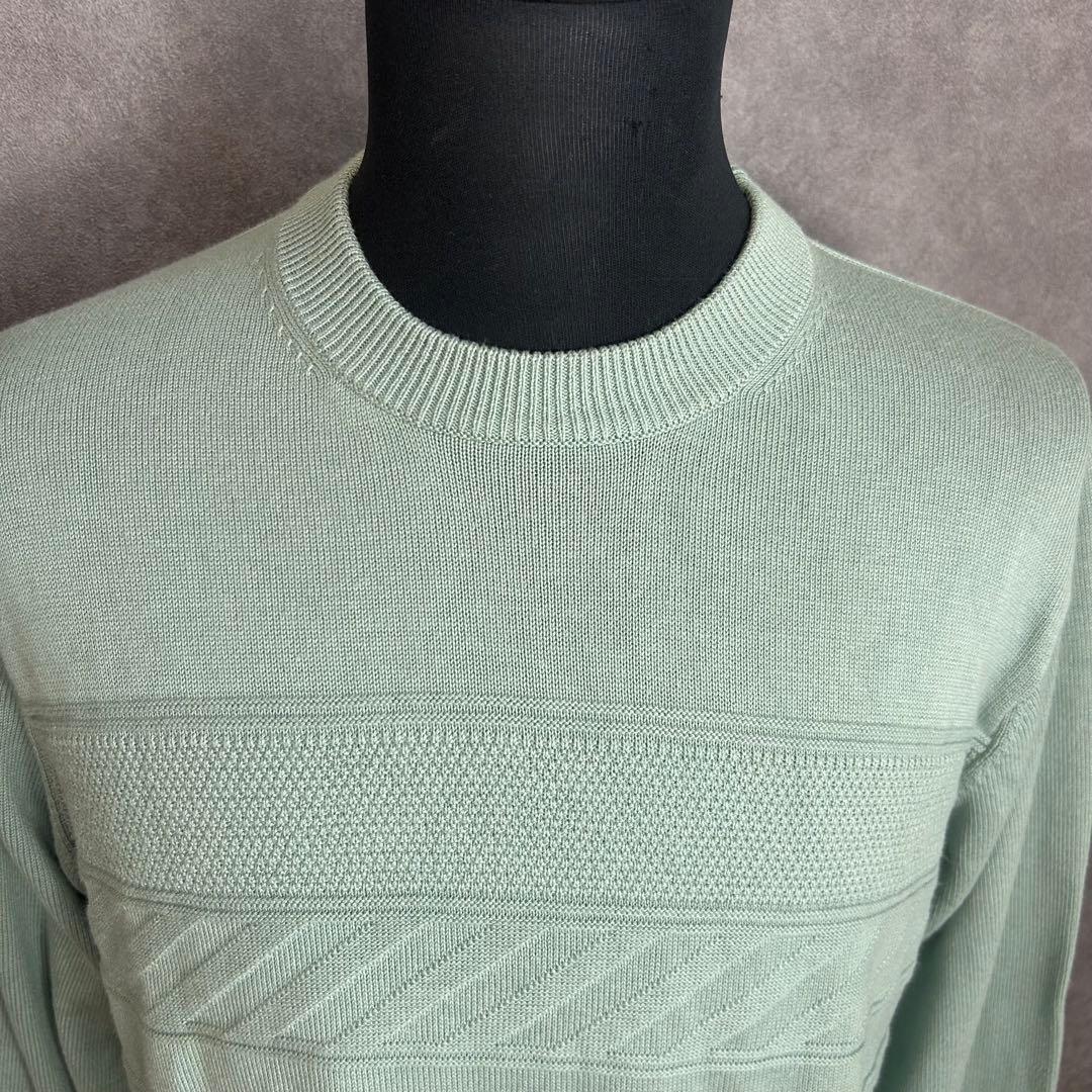 美品✨【THE SHOP TK】ケーブル編みニット　コットン　ふんわり　グリーン — image 3