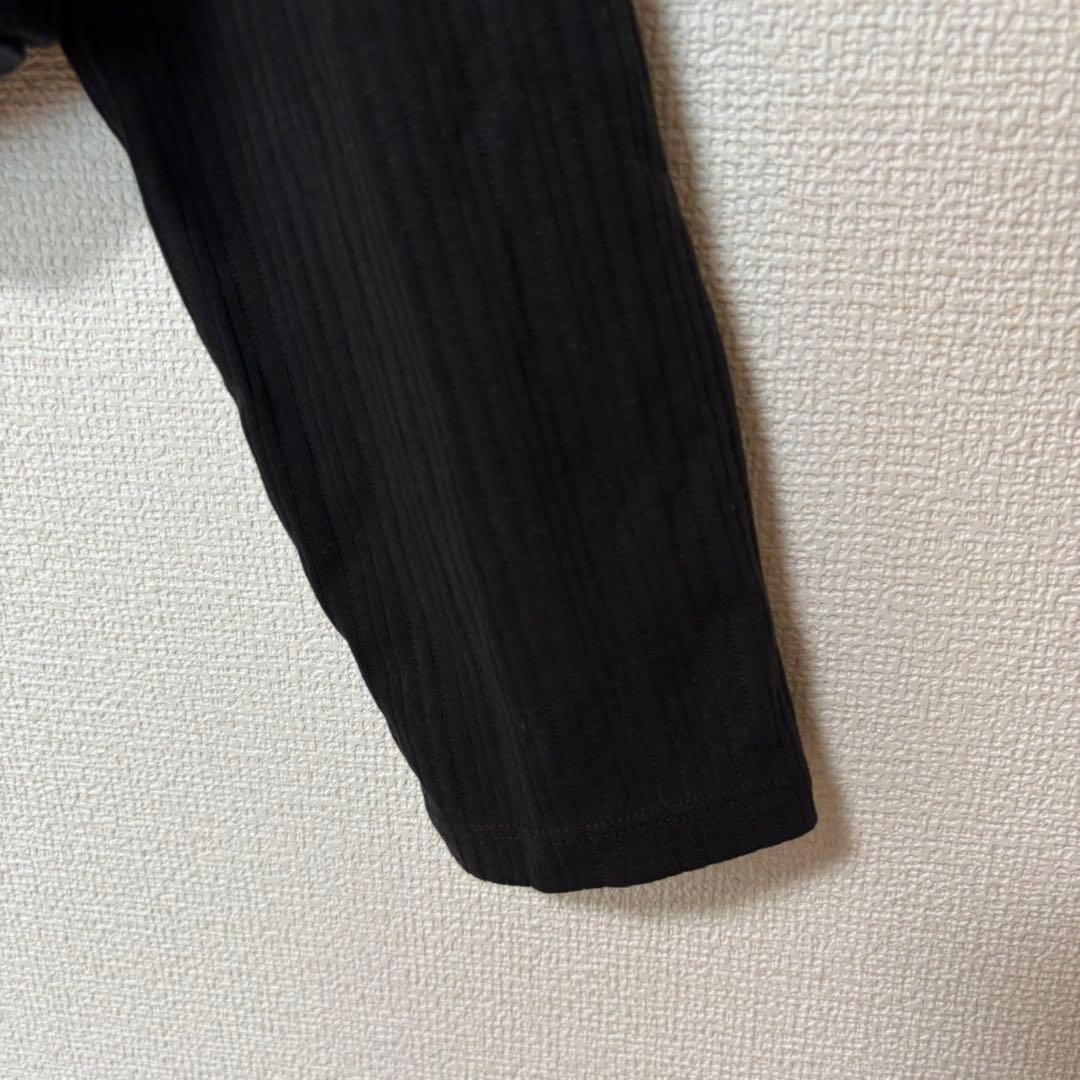 GU 3XL ブラック コットンブレンド リブクロップドヘンリーT 長袖 ロンT — image 5