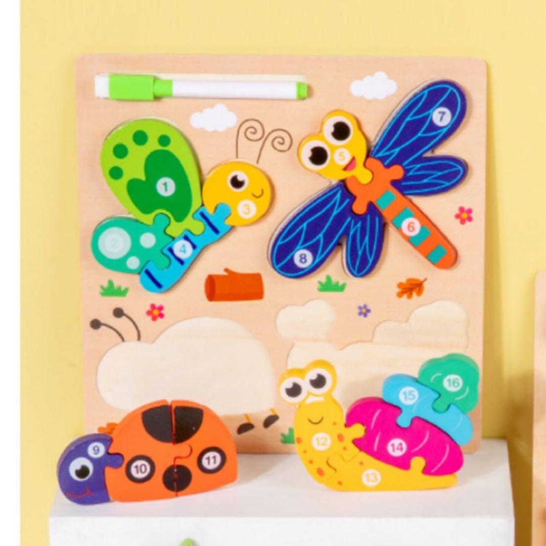 型はめパズル【トンボ他】形合わせ　お絵かきボード　モンテッソーリ　知育玩具 — image 5