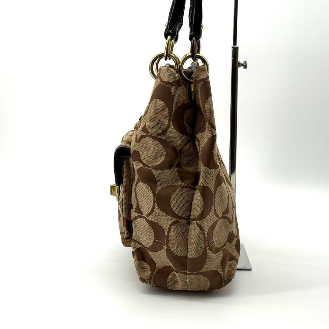 Coach Signature Tote Bag Brown Turnlock — image 2