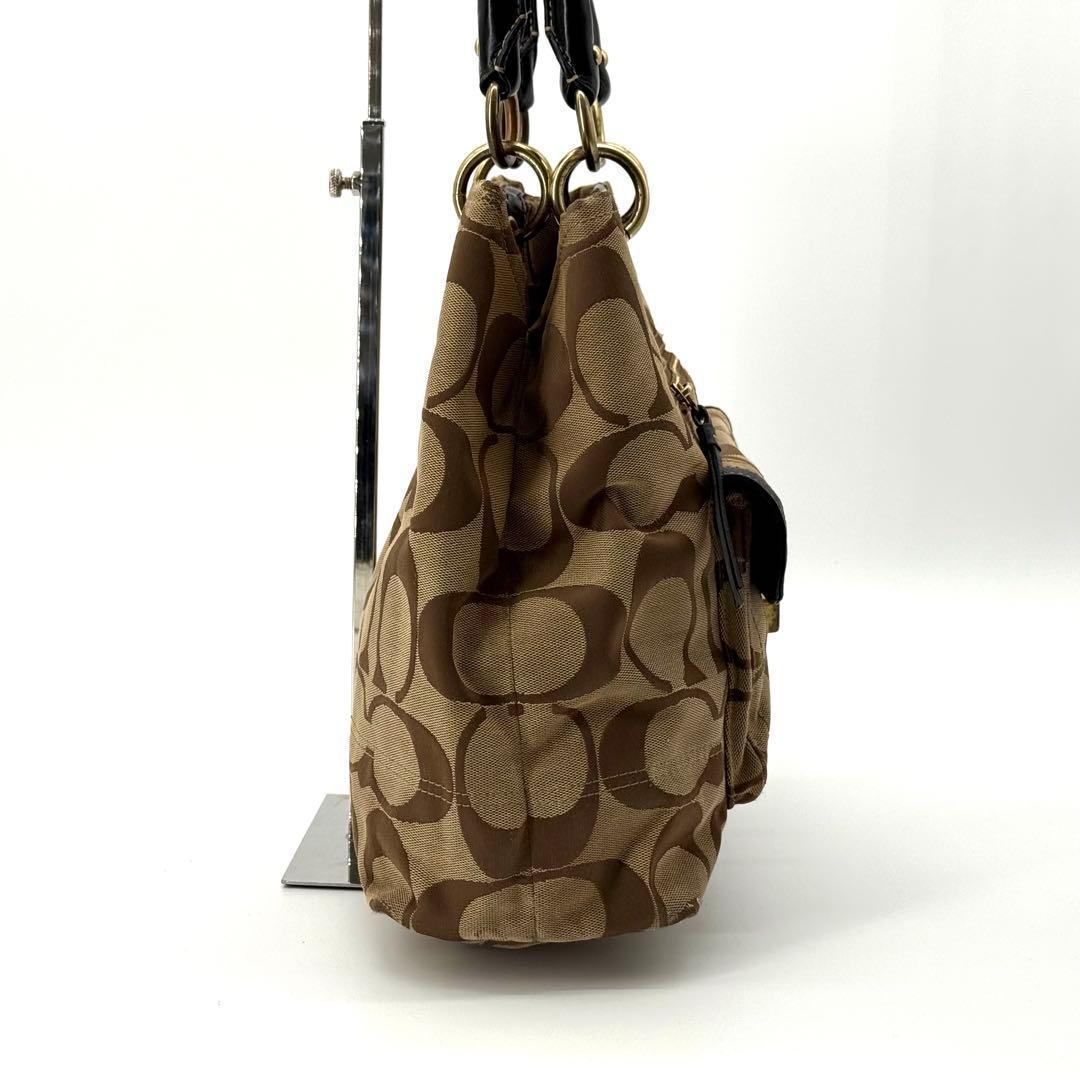 Coach Signature Tote Bag Brown Turnlock — image 3