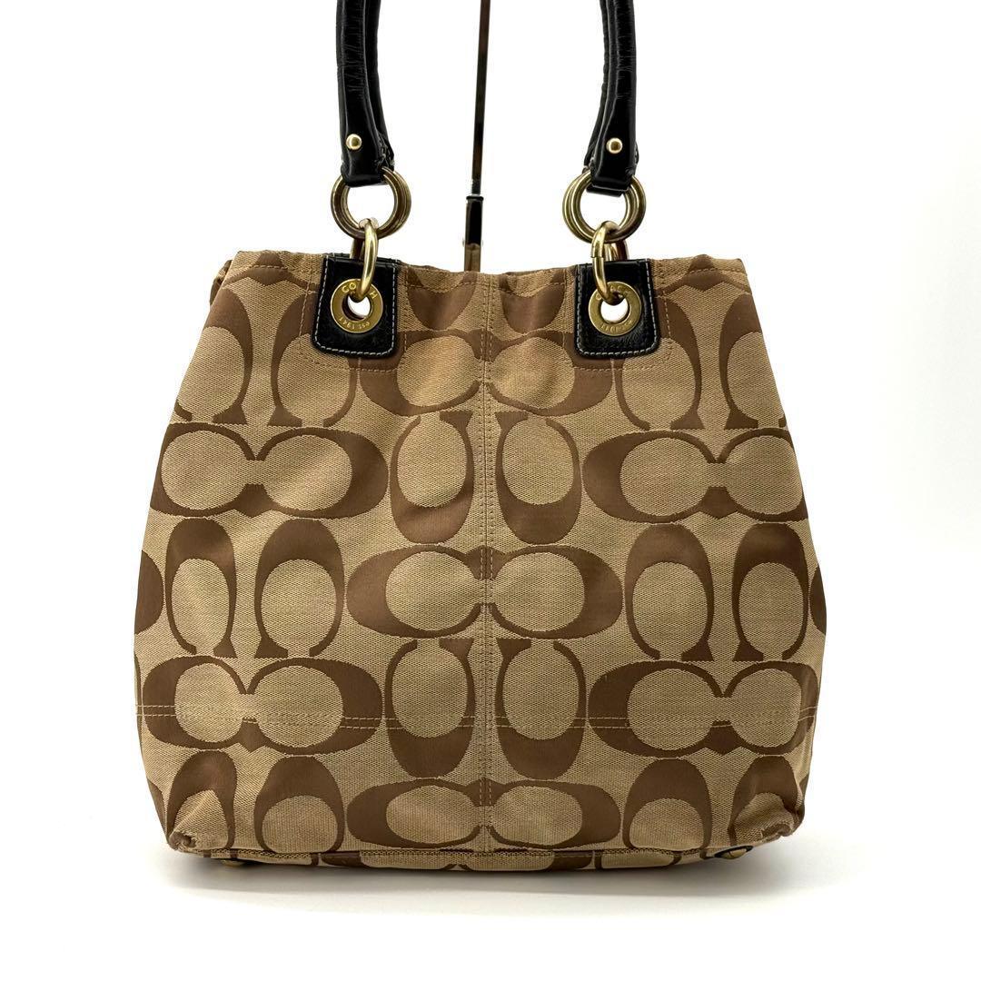 Coach Signature Tote Bag Brown Turnlock — image 4
