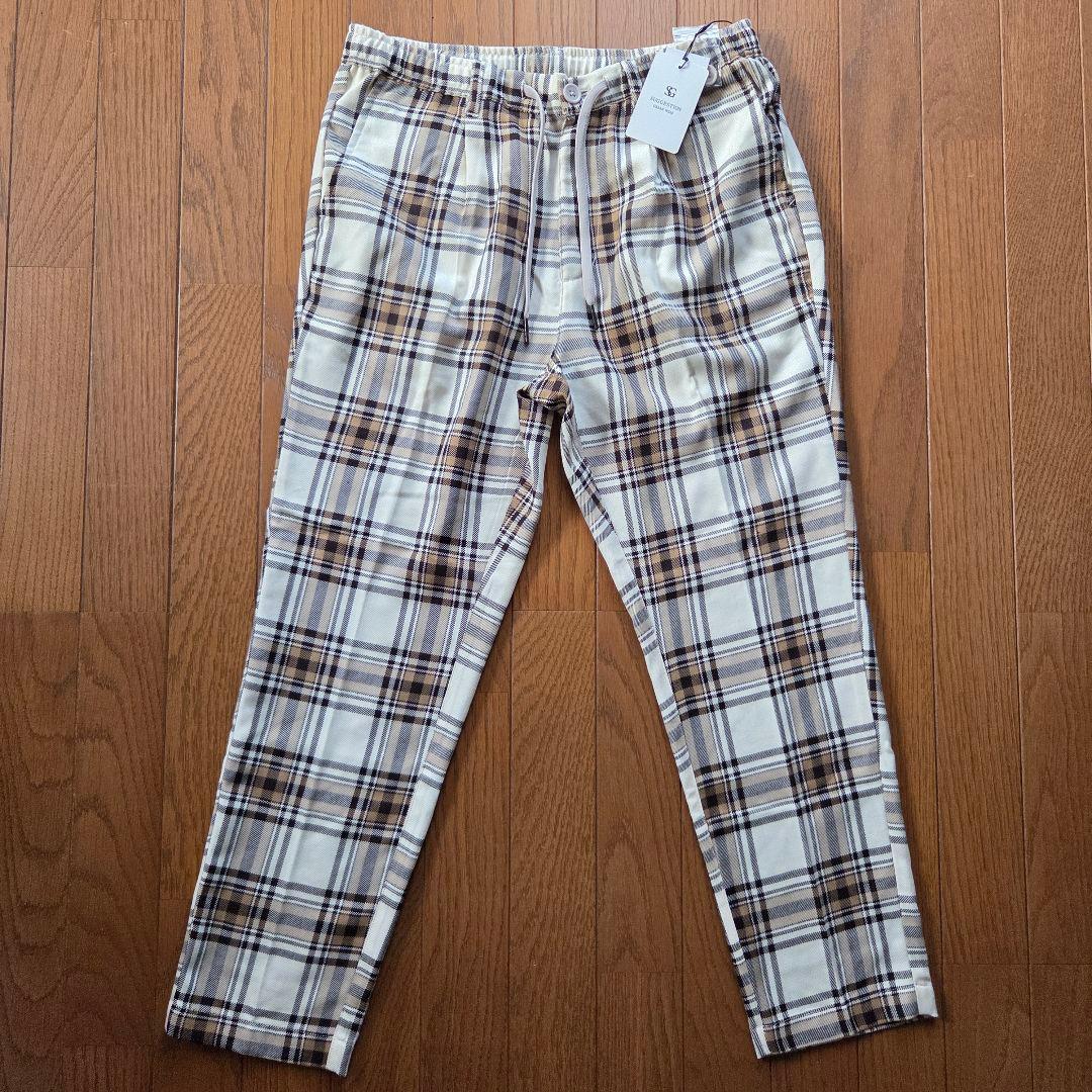 【新品未使用】 Suggestion チェック テーパード パンツ ホワイト — image 3