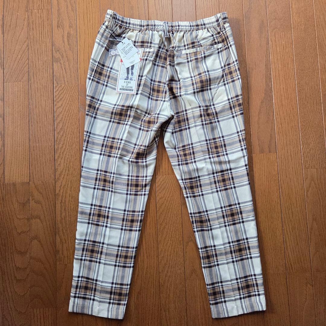 【新品未使用】 Suggestion チェック テーパード パンツ ホワイト — image 4