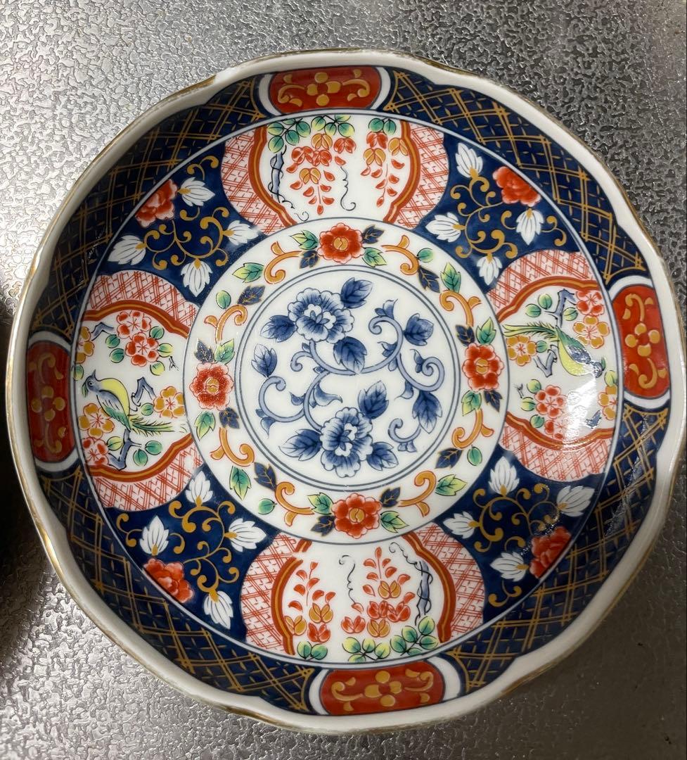 有田焼　第一陶器　染錦花鳥　銘々皿揃　3枚セット　古伊万里　金彩　希少、 — image 2