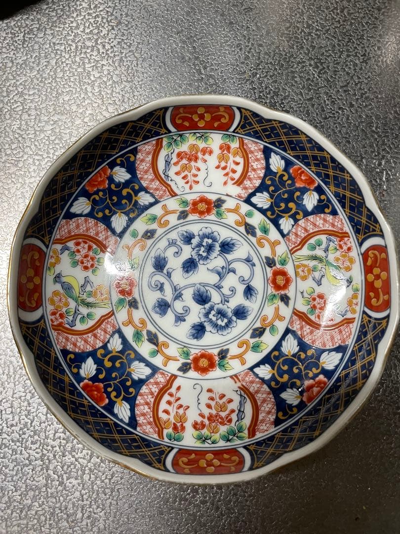 有田焼　第一陶器　染錦花鳥　銘々皿揃　3枚セット　古伊万里　金彩　希少、 — image 4