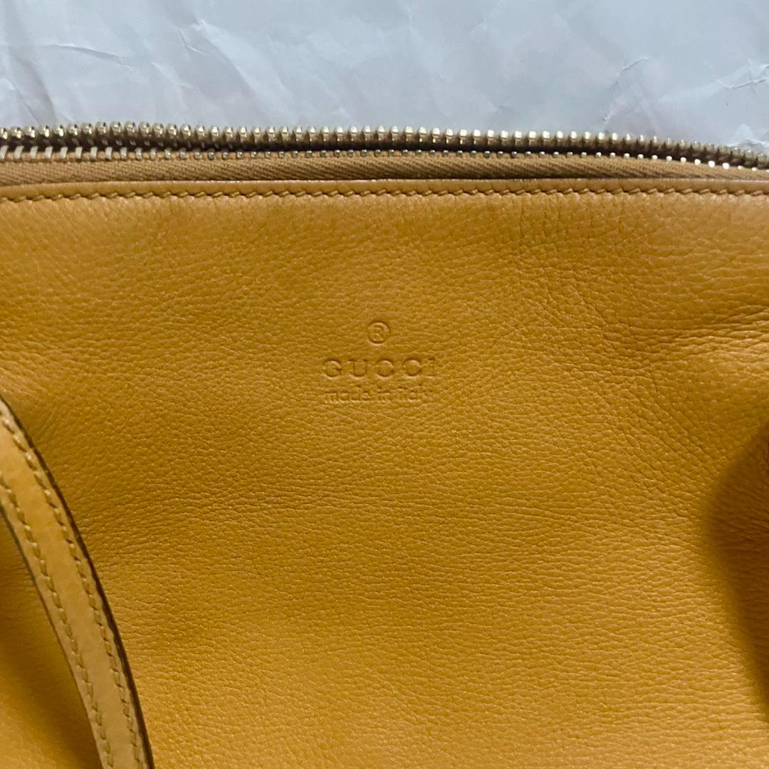 GUCCI グッチ レザー トートバッグ ハンドバッグ イエロー系 肩掛け — image 2