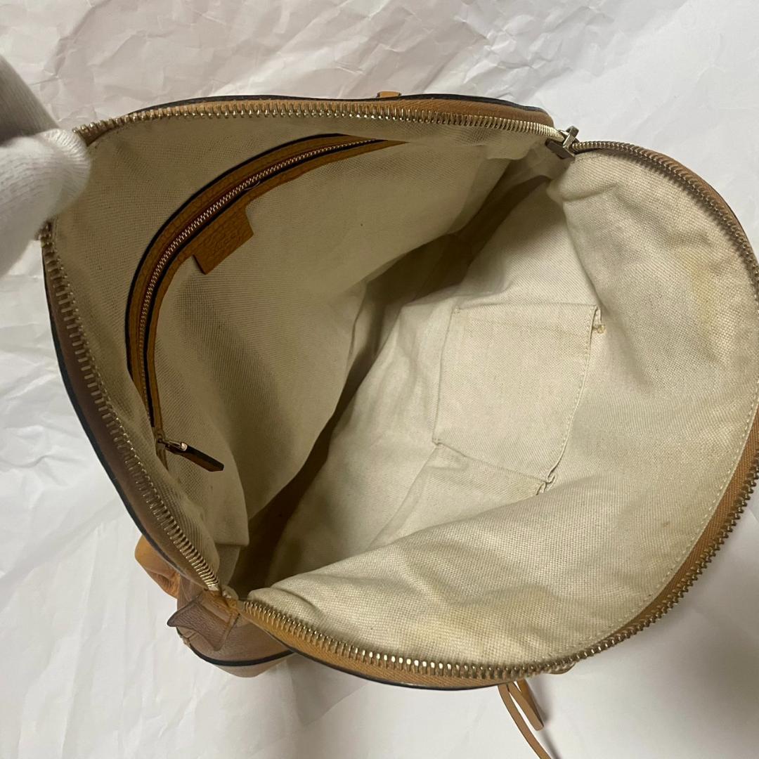 GUCCI グッチ レザー トートバッグ ハンドバッグ イエロー系 肩掛け — image 3