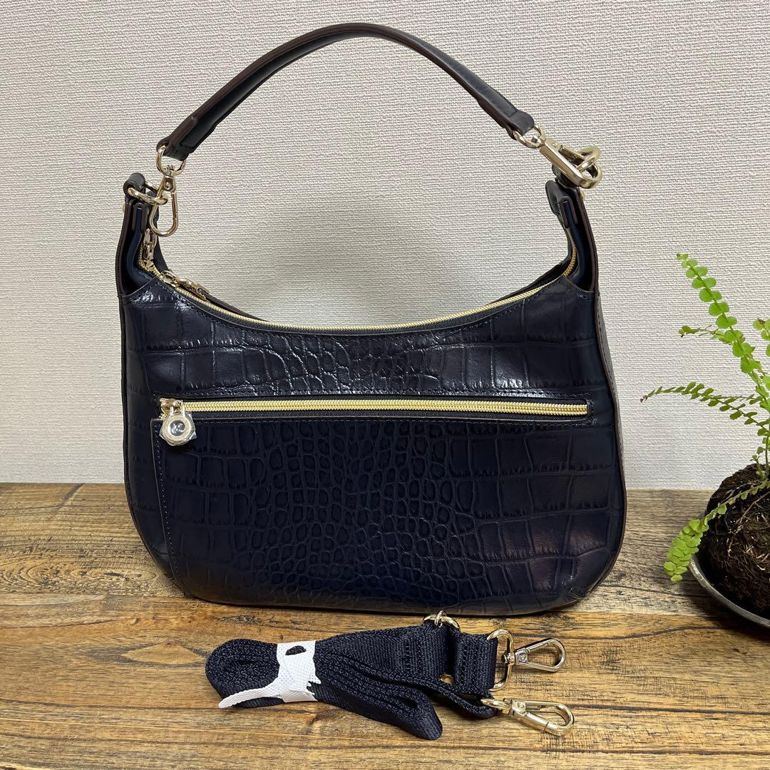 新品　モーダプリンチペ　クロコダイル型押レザー　2way ショルダーバッグ — image 3