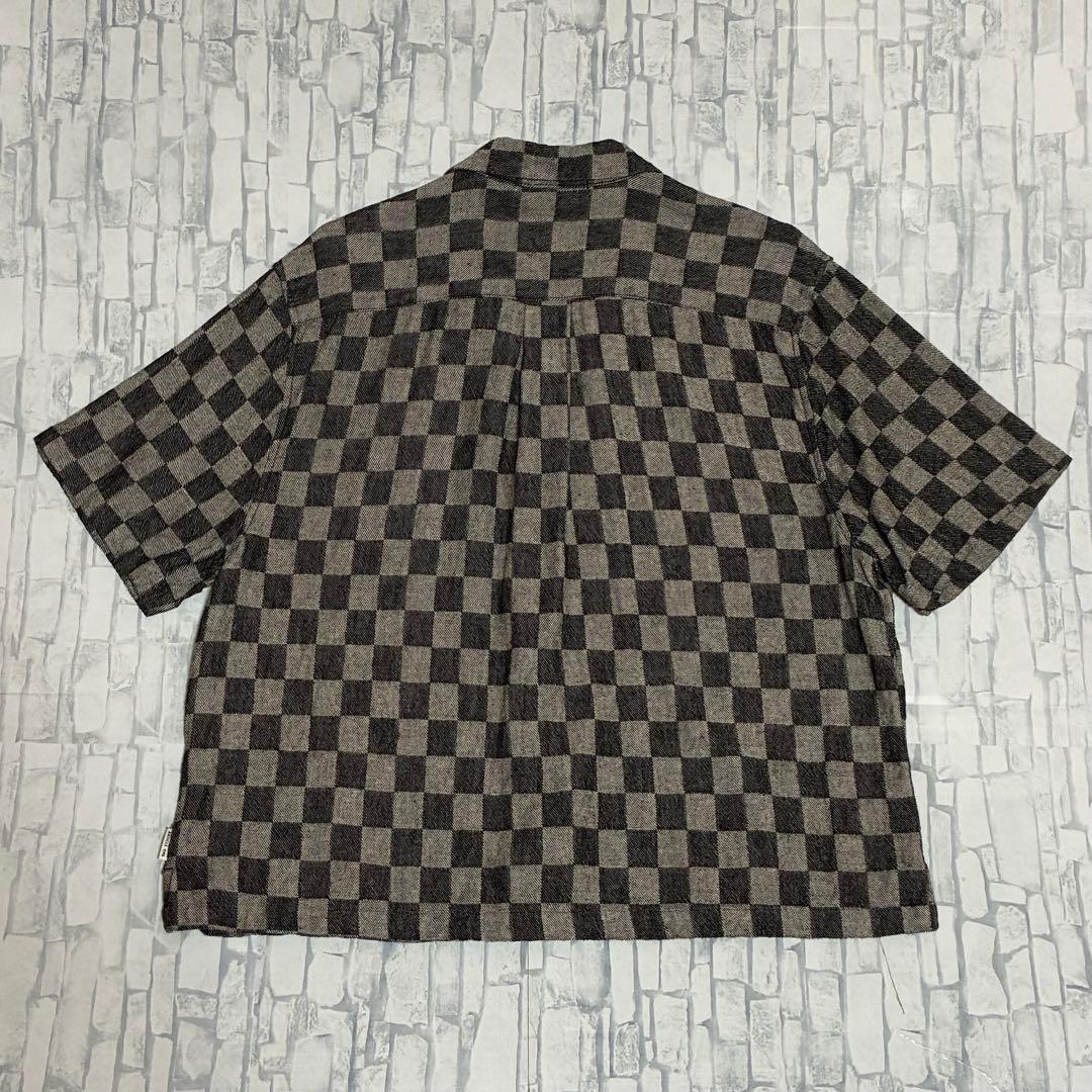 ARTICLE ONE チェック リネン コットン 短丈 開襟 半袖シャツ XL — image 5