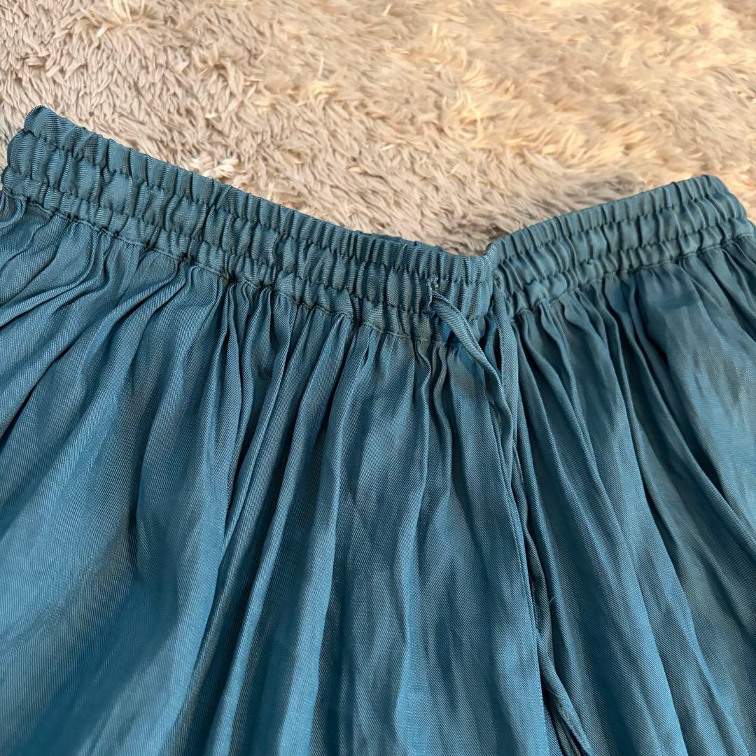 anyFAM エニィファム　ワイドパンツ　L ピーコックブルー　オンワード樫山 — image 4