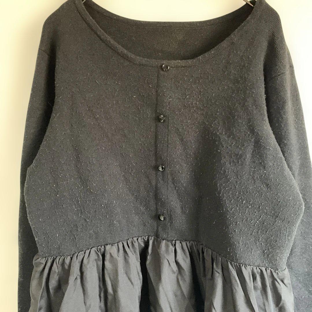 jumpy 黒いボタン付き長袖チュニック　【38】 — image 2
