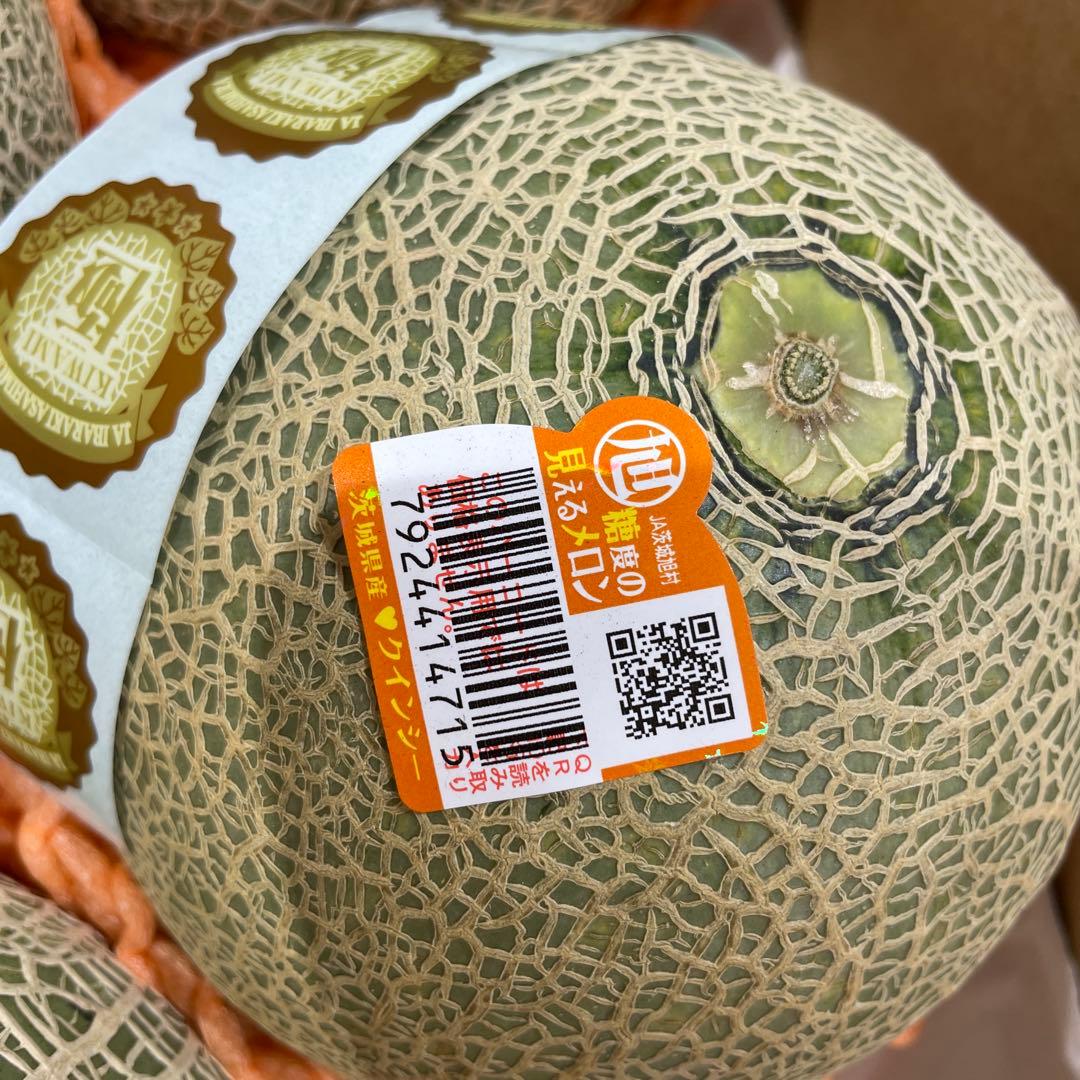 276糖度18度以上！茨城県旭村産プレミアムメロン極クインシー3L1箱4玉入 — image 4