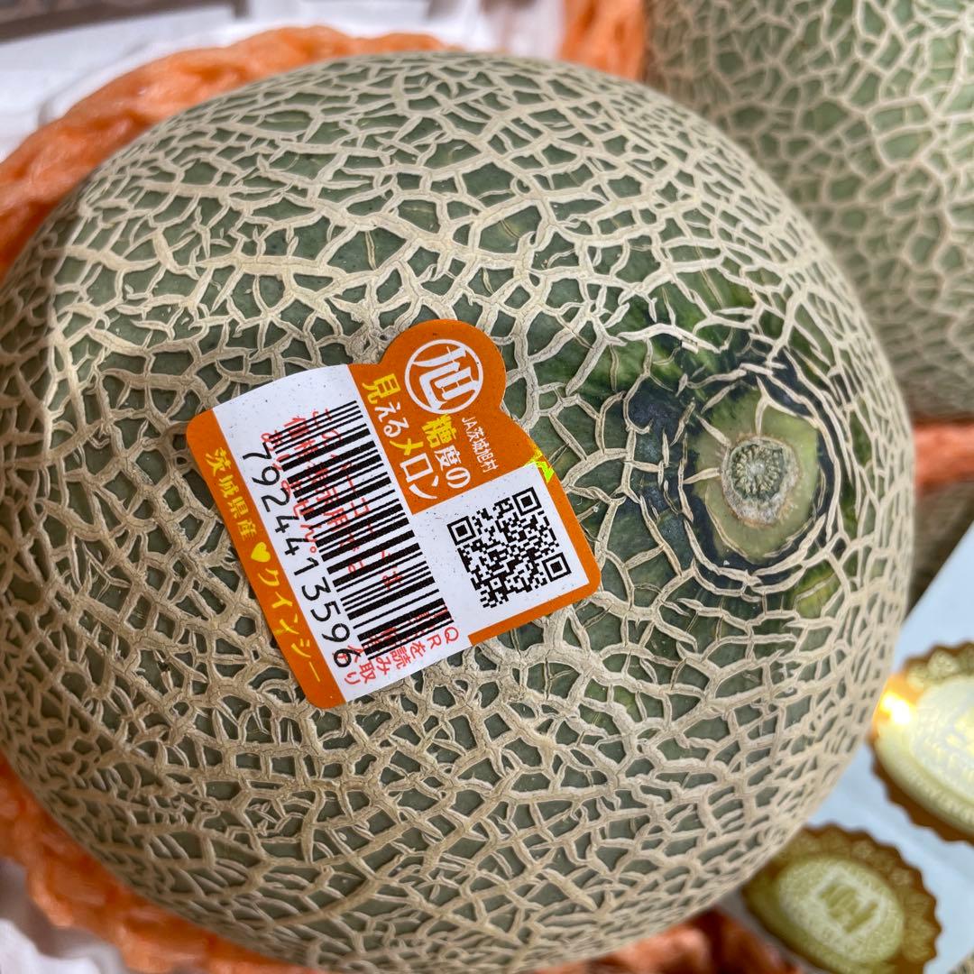 276糖度18度以上！茨城県旭村産プレミアムメロン極クインシー3L1箱4玉入 — image 5