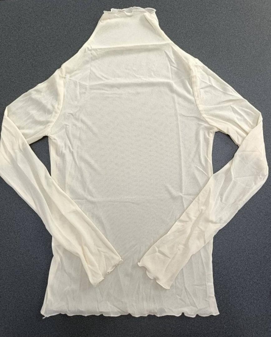 訳有　シアートップス　ベージュ　ハイネック　トップス シースルー 春 トップス — image 3