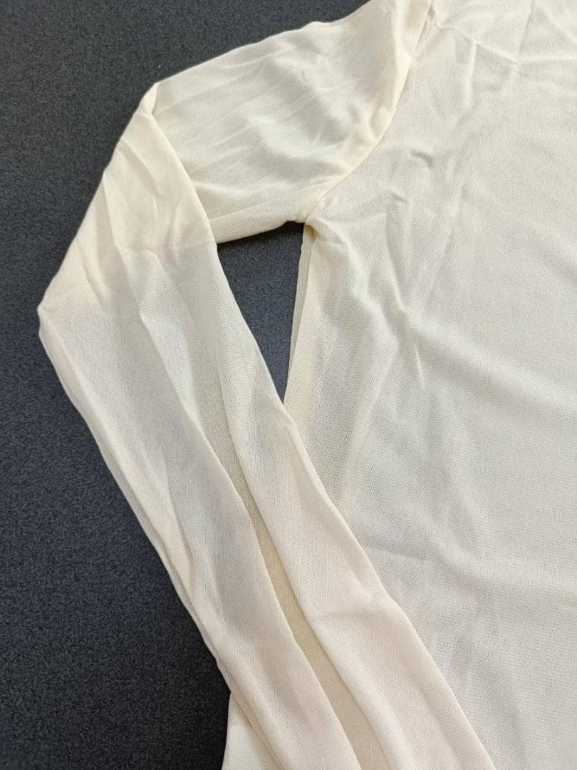 訳有　シアートップス　ベージュ　ハイネック　トップス シースルー 春 トップス — image 5
