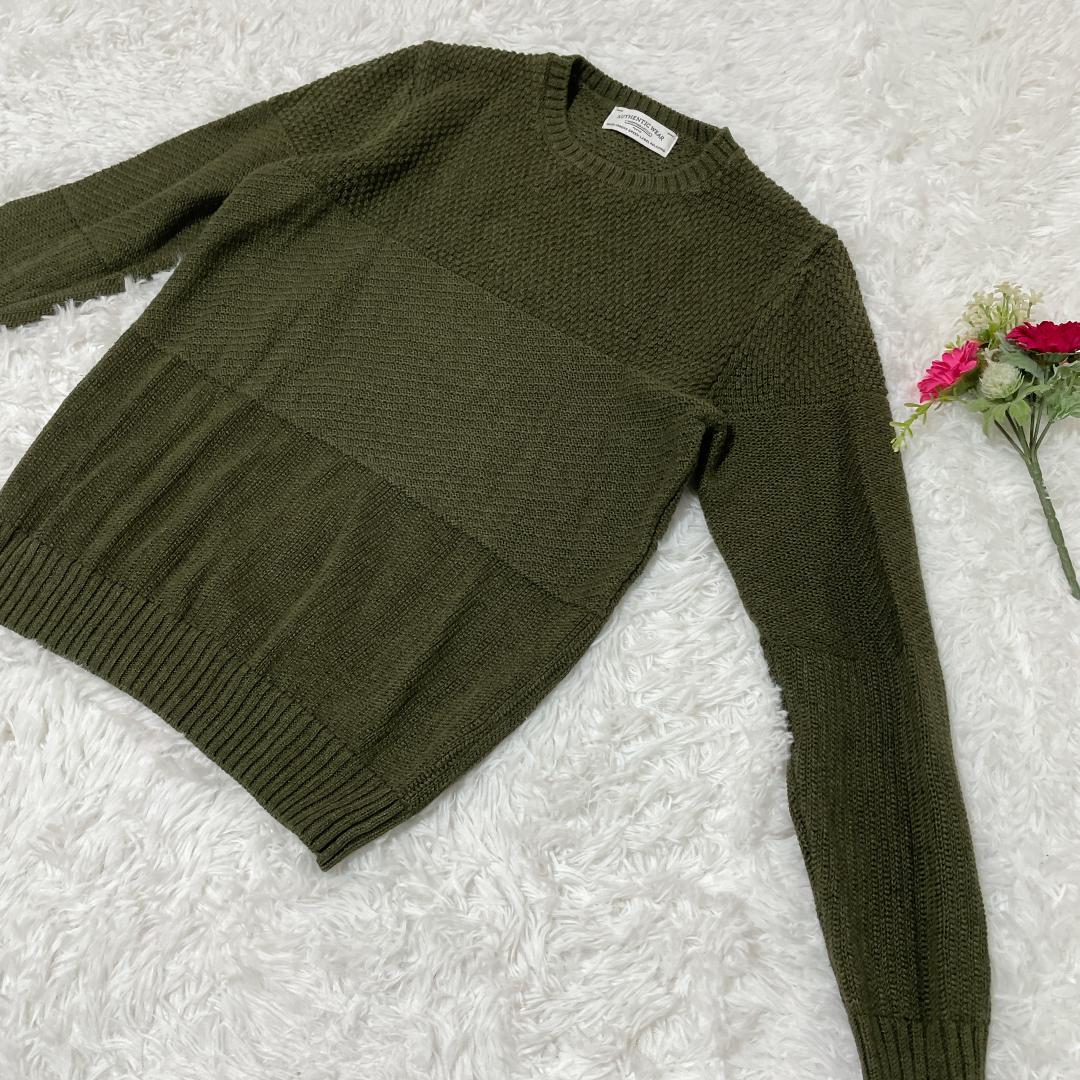 Authentic wear【M】ニットセーター　ローゲージニット　裾リブ — image 3