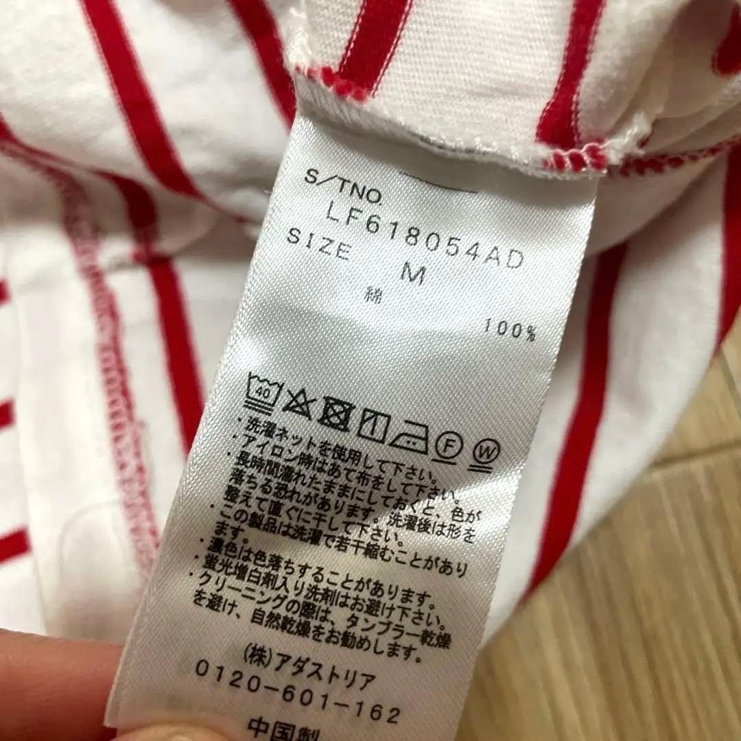 LOWRYS FARM ボーダー 半袖　カットソー レッド M 赤 — image 3