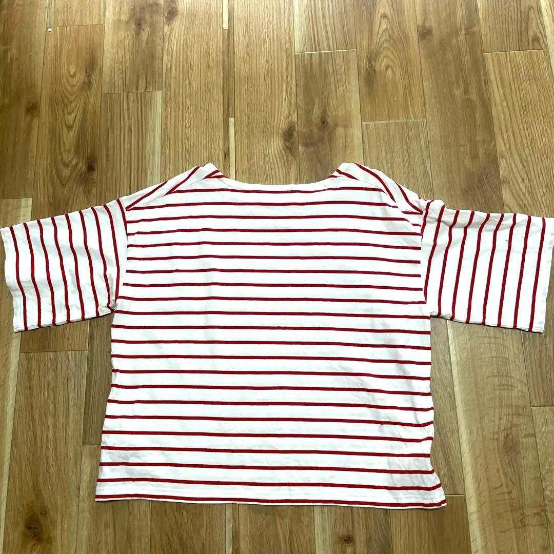 LOWRYS FARM ボーダー 半袖　カットソー レッド M 赤 — image 4