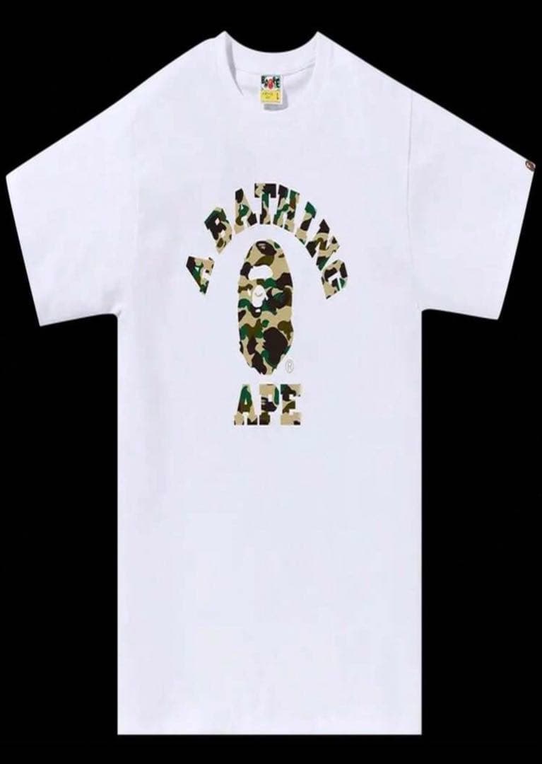 A BATHING APE カモ柄ロゴ Tシャツ ホワイト — image 2